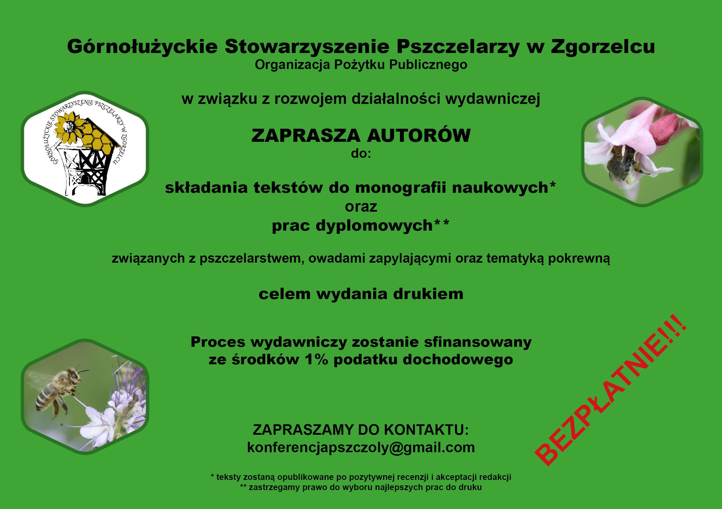 Zaproszenie do składania artykułów do monografii naukowej oraz prac dyplomowych do wydawnictwa