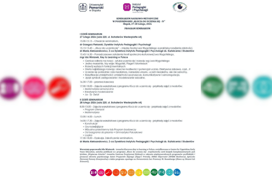 Seminarium Naukowo-Metodyczne „KLUCZ DO UCZENIA SIĘ – IV”